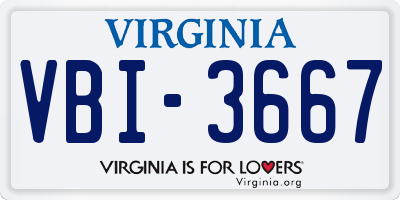 VA license plate VBI3667
