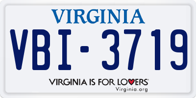 VA license plate VBI3719