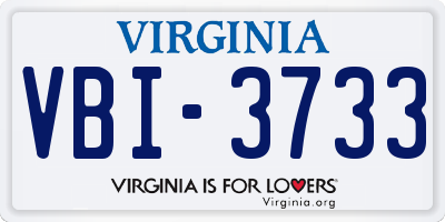 VA license plate VBI3733