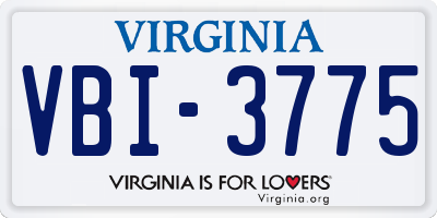 VA license plate VBI3775