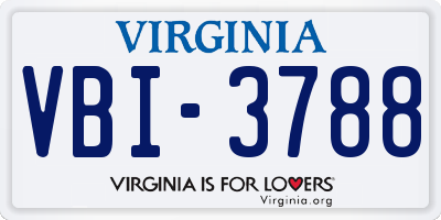 VA license plate VBI3788