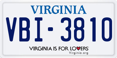 VA license plate VBI3810