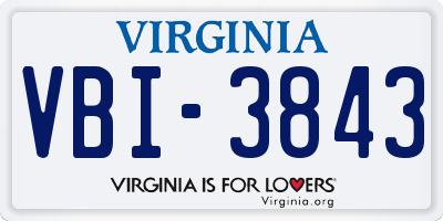 VA license plate VBI3843