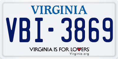 VA license plate VBI3869