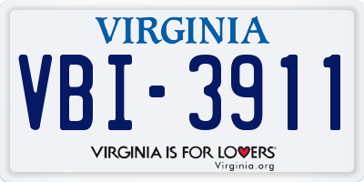 VA license plate VBI3911