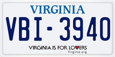 VA license plate VBI3940