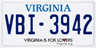 VA license plate VBI3942