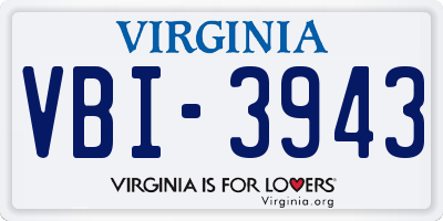 VA license plate VBI3943