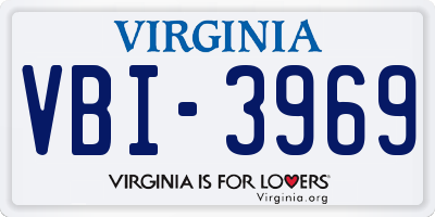VA license plate VBI3969
