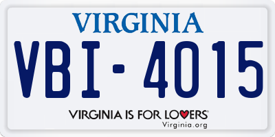 VA license plate VBI4015