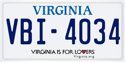 VA license plate VBI4034