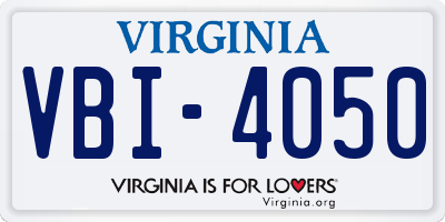 VA license plate VBI4050