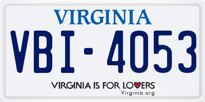 VA license plate VBI4053