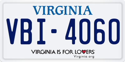 VA license plate VBI4060