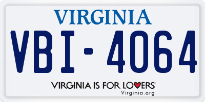 VA license plate VBI4064