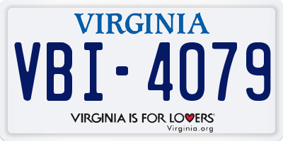 VA license plate VBI4079