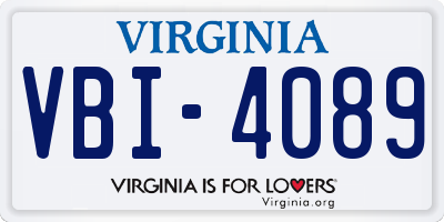VA license plate VBI4089