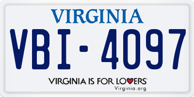 VA license plate VBI4097