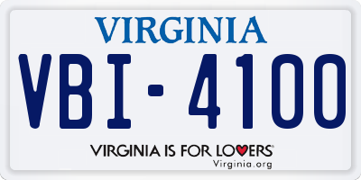 VA license plate VBI4100