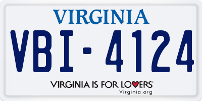 VA license plate VBI4124