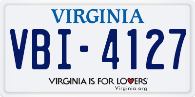 VA license plate VBI4127