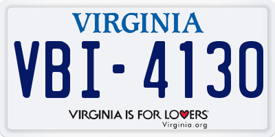 VA license plate VBI4130