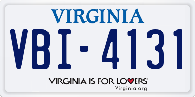 VA license plate VBI4131