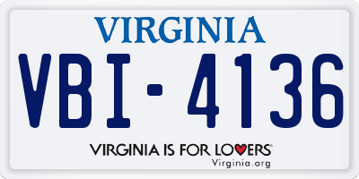 VA license plate VBI4136