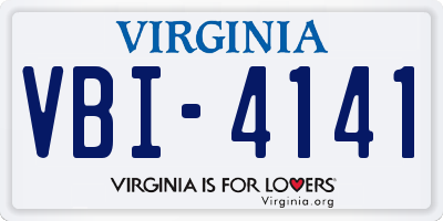 VA license plate VBI4141