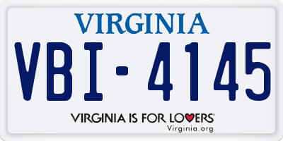 VA license plate VBI4145