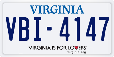 VA license plate VBI4147