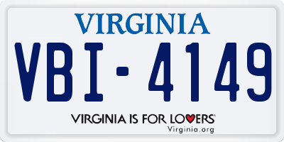 VA license plate VBI4149