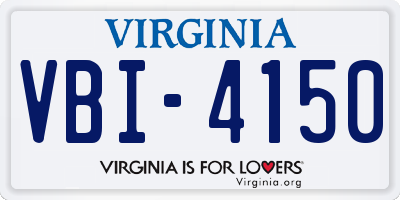 VA license plate VBI4150