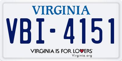 VA license plate VBI4151