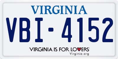 VA license plate VBI4152