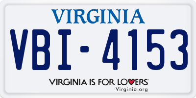VA license plate VBI4153