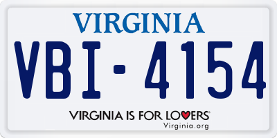 VA license plate VBI4154
