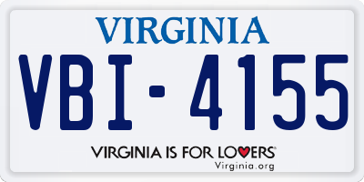 VA license plate VBI4155