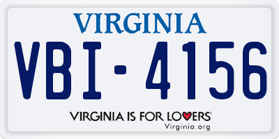 VA license plate VBI4156