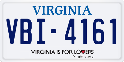 VA license plate VBI4161