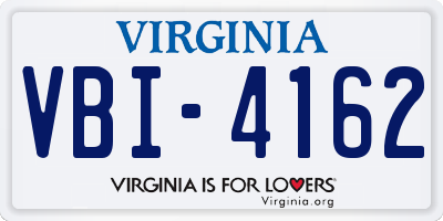VA license plate VBI4162