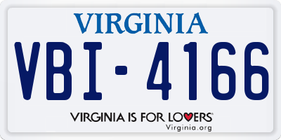 VA license plate VBI4166
