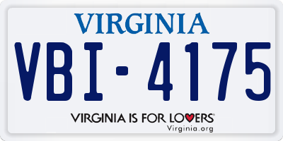 VA license plate VBI4175