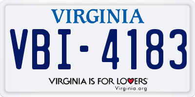 VA license plate VBI4183