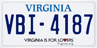 VA license plate VBI4187