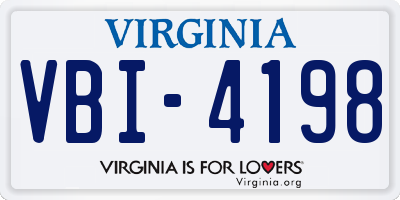 VA license plate VBI4198