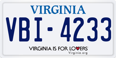 VA license plate VBI4233