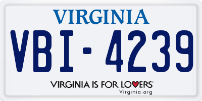 VA license plate VBI4239