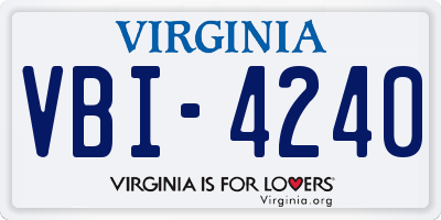 VA license plate VBI4240