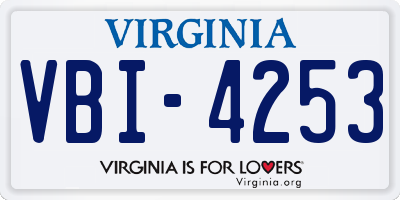 VA license plate VBI4253